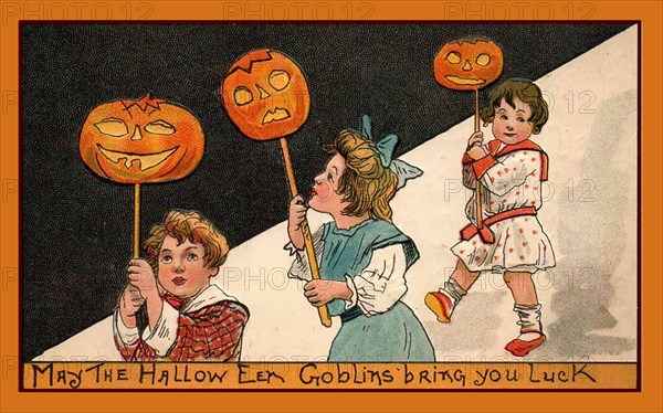 Vintage Postcard - Halloween Cartoon -31st October