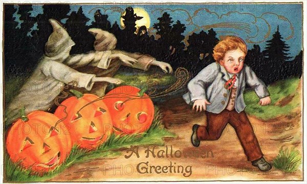 Vintage Postcard - Halloween Cartoon -31st October