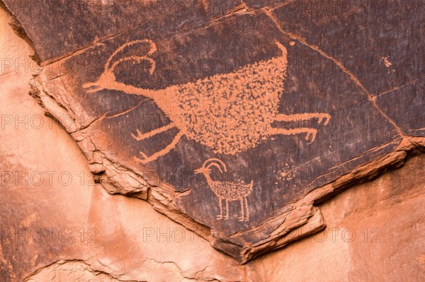 Close-up of petroglyphs, Utah, USA