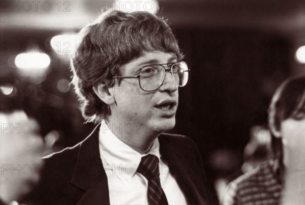 Young Bill Gates, software developer, president and CEO of Microsoft, in the 1980s.