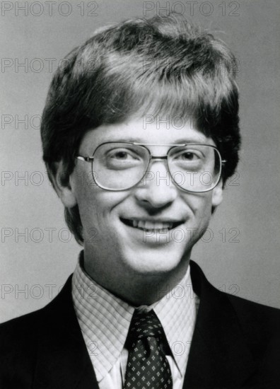 Young Bill Gates, software developer, president and CEO of Microsoft, in the 1980s.