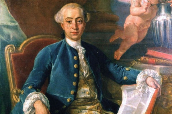 GIACOMO CASANOVA (1725-1798) Italian adventurer and author - detail of  painting by by Francesco  Narici