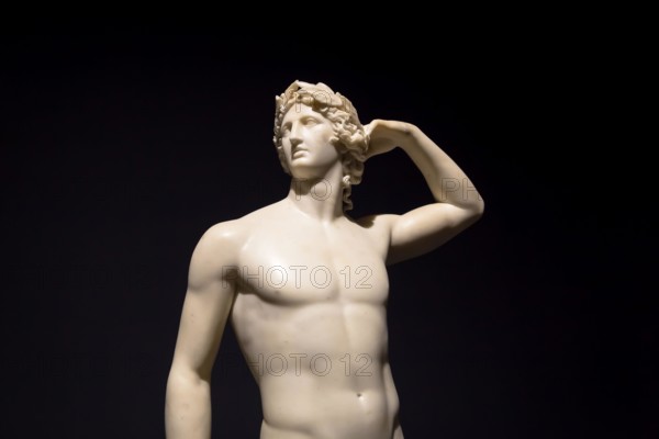 Apollo Crowning Himself - Antonio Canova's ancient sculpture in Italian Museum