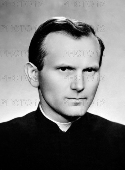 Pope John Paul II. Portrait of Karol Józef Wojtyla (1920-2005) as a young man in 1958