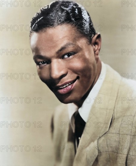 Portrait of Nat King Cole, 1959 - publicity photo - colorized