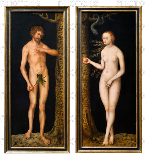 Lucas Cranach the Elder, Adam and Eve, separate paintings, oil on panel, 1510-20