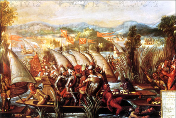 The capture of the Mexican Emperor Cuauhtemoc