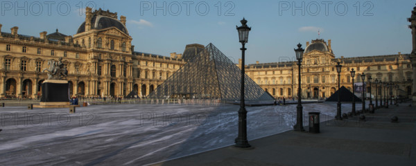 The street artist JR transforms the courtyard of the Louvre. For the 30th anniversary of the Louvre Pyramid, from March 26 to March 31, 2019 by instal