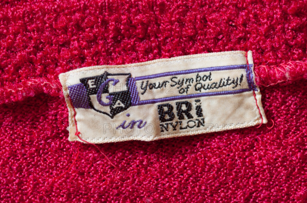 A bri-nylon label in 1960s or 1970s clothing.