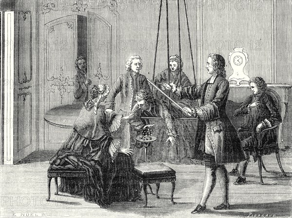 La première étincelle électrique tirée du corps humain (1745)