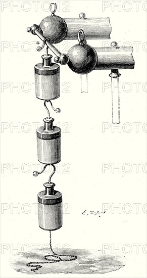 Charge de plusieurs bouteilles de Leyde par cascade