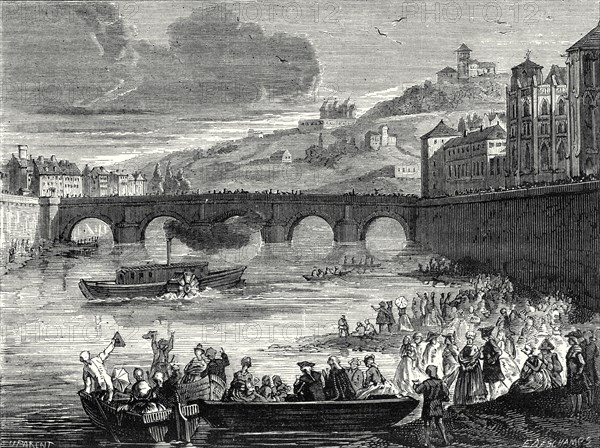 Expérience du marquis de Jouffroy faite sur la Saône à Lyon, le 15 juillet 1783