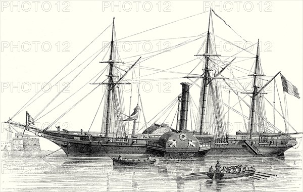 The 'Sphinx', the first steam warship from the French navy, built in 1830
