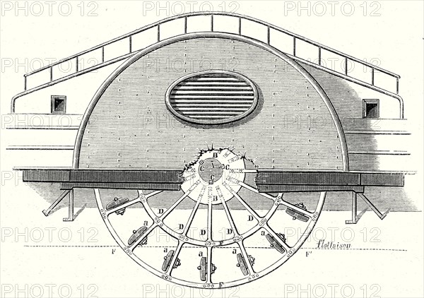 Roue à aubes d'un bateau à vapeur