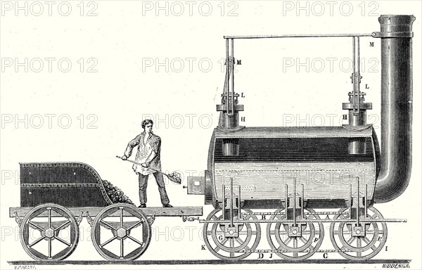 Stephenson's endless chain locomotive