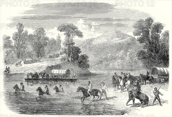 End Of The American Civil War: The Last Days Of The Confederate Government, The Train Of The Confederates Crossing The Pe-Dee River, North Carolina, 22 July, 1865