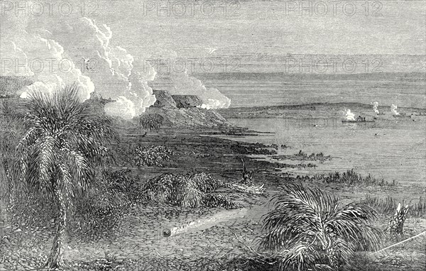 The Civil War In America: Attack By Federal Gun-boats On Fort M'Allister, Ogeechee River, Near Savannah, 18 April, 1863