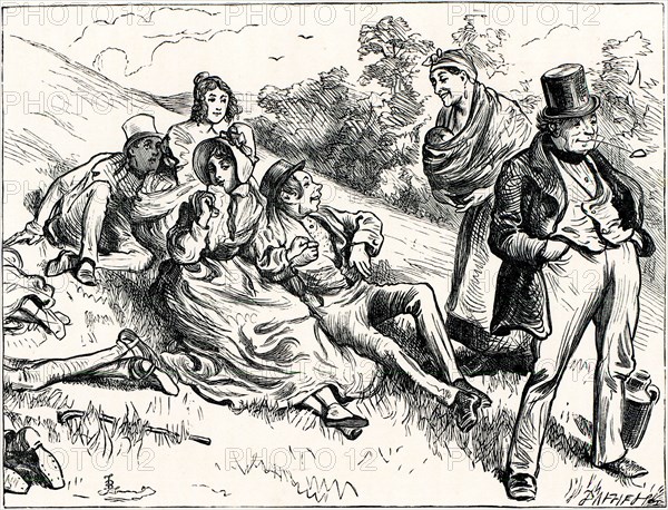 Charles Dickens, Sketches by Boz, THE GENTLEMAN DESCRIBED LOOKS EXTREMELY FOOLISH, AND SQUEEZES FIER HAND, AND FEES THE GIPSY LIBERALLY."