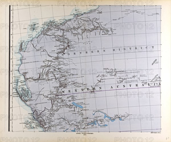 Australia Map Gotha, Justus Perthes, 1872, Atlas. Perthes, Johan Georg Justus 1749 Ã¢â‚¬â€ú 1816, German publisher, was born in Rudolstadt in 1749. In 1785 he founded at Gotha the business which bears his name, Justus Perthes. In this he was joined in 1814 by his son Wilhelm, 1793 Ã¢â‚¬â€ú 1853. He laid the foundation of the Geographical Branch of the business, for which it is chiefly famous, by publishing the and-Atlas (1817-1823) of Adolf Stieler (1775-1836). Wilhelm Perthes engaged the collaboration of the most eminent German geographers of the time, including Heinrich  Berghaus, Christian Gottlieb Reichard, Karl Spruler and Emil von Sydow. The business passed to his son Bernard Wilhelm Perthes (1821-1857). In 1863 the firm first issued the Almanach de Gotha, a statistical, Historical and genealogical Annual (in French) of the various countries of the world.