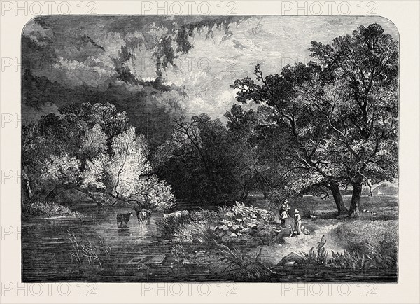 EXHIBITION OF THE NATIONAL INSTITUTION, "A WOODLAND RIVER" PAINTED BY S.R. PERCY