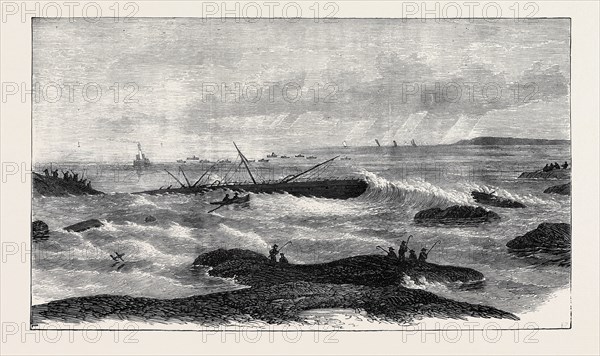 WRECK OF THE WHITE STAR LIVERPOOL STEAMSHIP ATLANTIC, WITH THE LOSS OF BETWEEN FIVE AND SIX HUNDRED LIVES, ON THE COAST OF NOVA SCOTIA, 1873