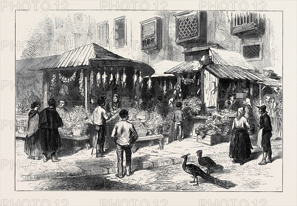 SPAIN: OLD MARKET-PLACE OF SAN MIGUEL, 1873