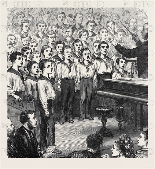 CONCERT OF BOYS IN THE MARS TRAINING SHIP DUNDEE, FOR THE WIDOW AND CHILDREN OF THE MATE OF THE NORTHFLEET, 1873