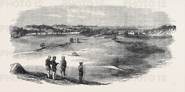 THE MUTINY IN INDIA: SUBSEEMUNDEE, DELHI, FROM THE MOUND BATTERY