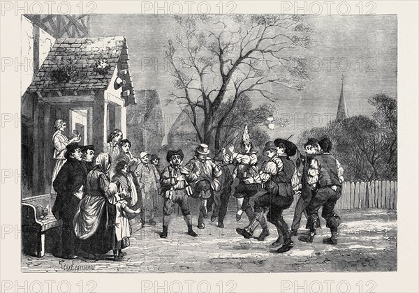 "WORCESTERSHIRE MUMMERS," PAINTED BY C. CATTERMOLE