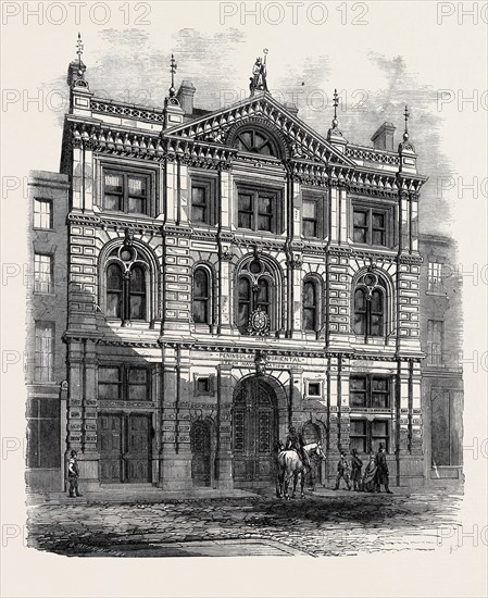 NEWLY ERECTED OFFICES OF THE PENINSULAR AND ORIENTAL STEAM NAVIGATION COMPANY, LEADENHALL STREET, FRONTING THE EASTERN END OF THE INDIA HOUSE