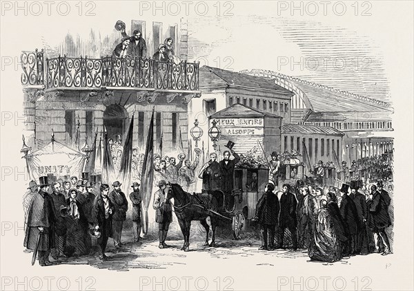 ARRIVAL OF NEAPOLITAN EXILES AT PADDINGTON STATION, LONDON