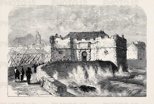 THE WAR IN ITALY, THE OLD MOLE GATE, GENOA, FROM A DRAWING BY S. READ