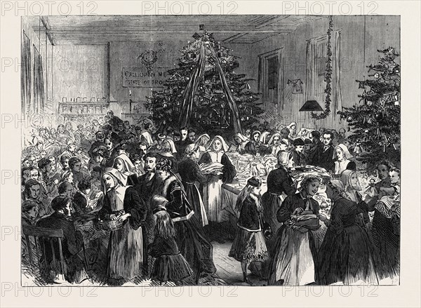 ANNUAL ENTERTAINMENT AND DISTRIBUTION OF PRIZES FROM THE CHRISTMAS TREE AT UNIVERSITY COLLEGE HOSPITAL, UK, 1869