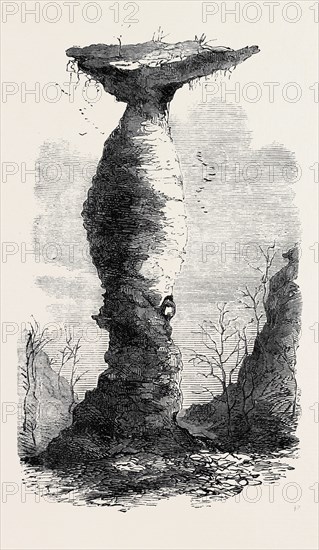 THE JUG ROCK, IN SOUTHERN INDIANA, 1869