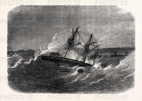 THE VOLUNTEER REVIEW AT DOVER: WRECK OF H.M.S. FERRET, UK, 1869