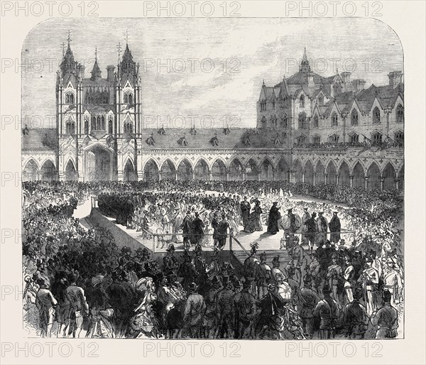 THE OPENING OF COLUMBIA MARKET, BUILT BY MISS BURDETT-COUTTS: THE ARCHBISHOP OF CANTERBURY SPEAKING, UK, 1869