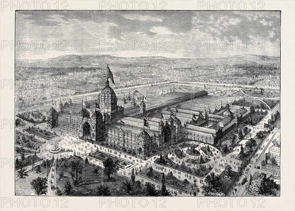 THE INTERNATIONAL EXHIBITION BUILDING AT MELBOURNE, AUSTRALIA, 1880