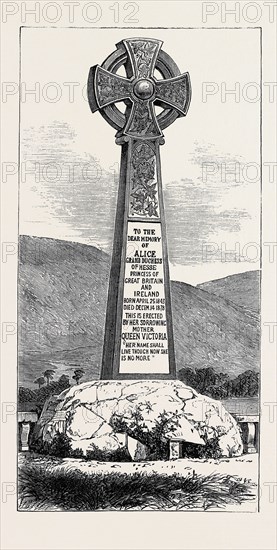 MEMORIAL CROSS OF PRINCESS ALICE AT BALMORAL, 1880