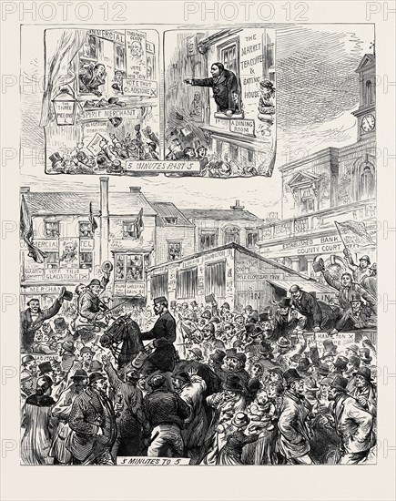 THE GENERAL ELECTION: THE MIDDLESEX ELECTION: SKETCHES AT BRENTFORD, 1880