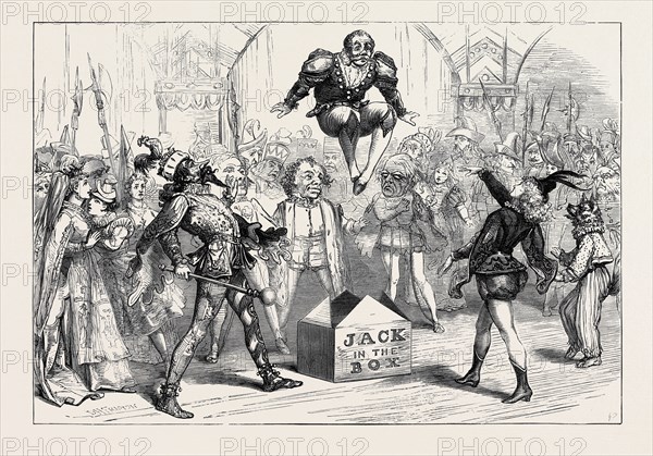 THE CHRISTMAS PANTOMIMES: SCENE FROM " JACK IN THE BOX," AT DRURY LANE THEATRE, LONDON, 1874