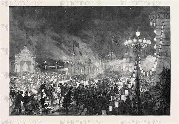 GRAND SKATING FETE ON THE NEVA IN HONOUR OF THE DUKE OF EDINBURGH'S MARRIAGE, 1874