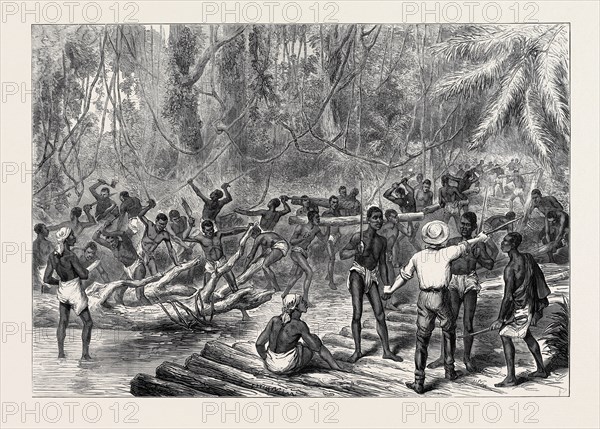 THE ASHANTEE WAR: CUTTING AND MAKING A ROAD TO COOMASSIE, 1874