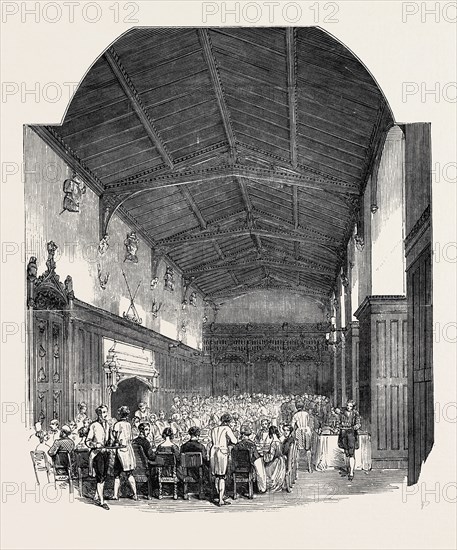 THE GREAT HALL, NEWSTEAD ABBEY, ENTERTAINMENT TO THE BRITISH ARCHAEOLOGICAL ASSOCIATION, NEWARK, 1852