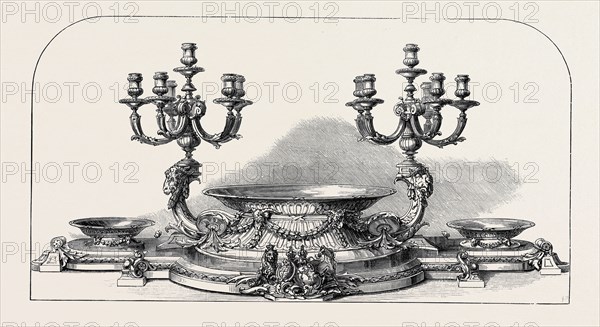 MARRIAGE OF THE DUKE OF CONNAUGHT: CENTRE TABLE ORNAMENT PRESENTED BY THE MEMBERS OF HER MAJESTY'S HOUSEHOLD, 1879