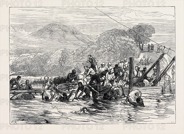 THE ZULU WAR: TROOPS ON THEIR WAY TO THE FRONT, DIFFICULTIES OF TRANSPORT, 1879