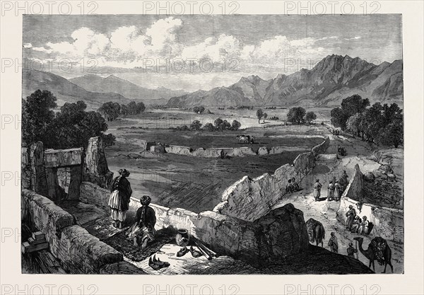 THE AFGHAN WAR: VIEW FROM THE CABUL GATE, JELLALABAD, SHOWING THE ROAD BY WHICH DR. BRYDON ARRIVED IN JANUARY, 1842