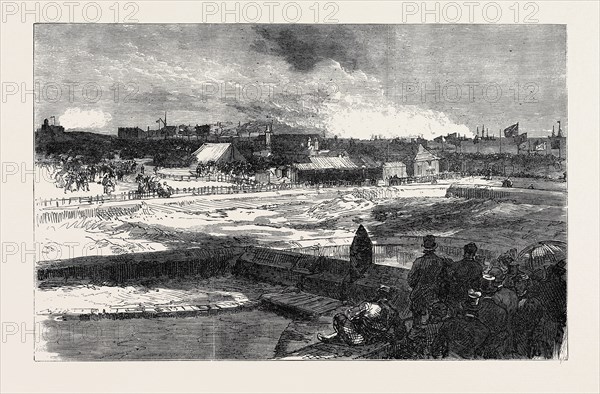 THE NAVAL REVIEW: GUN BOAT ATTACK ON SOUTHSEA CASTLE, 1867