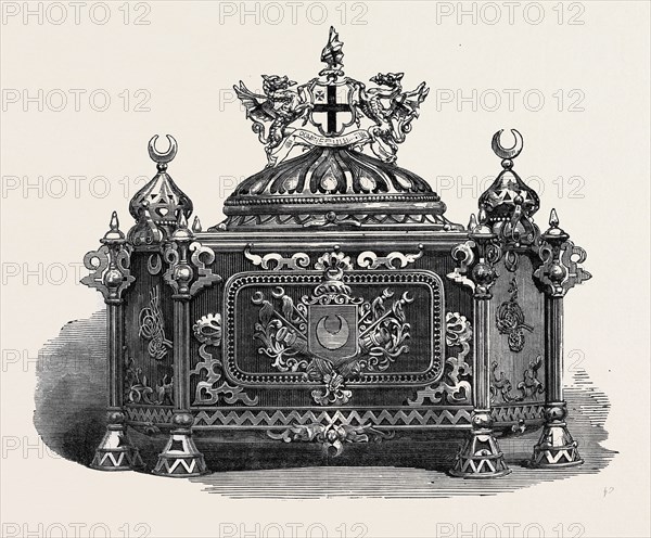 CASKET IN WHICH THE ADDRESS OF THE CITY WAS PRESENTED TO THE SULTAN OF TURKEY AT GUILDHALL, UK, 1867