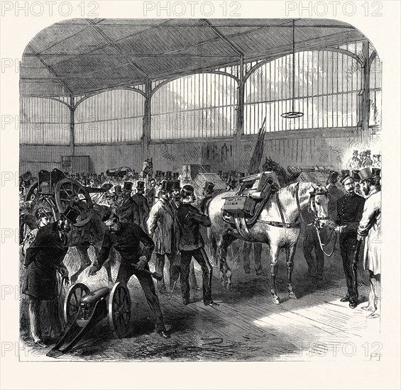 OFFICIAL INSPECTION AT WOOLWICH OF THE MOUNTAIN BATTERY FOR THE ABYSSINIAN EXPEDITION, UK, 1867