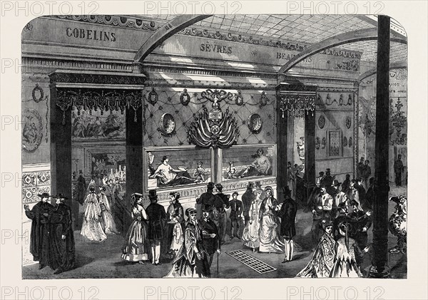 THE PARIS INTERNATIONAL EXHIBITION: ENTRANCE TO THE SÃàVRES, BEAUVAIS, AND GOBELINS COURT, FRANCE, 1867